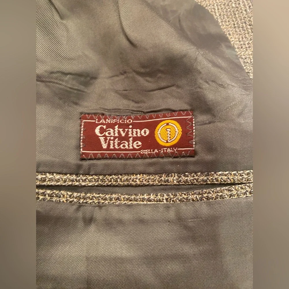 Pronto Uomo Calvino Vitale Men's Dress Jacket Made in Italy Wool‎ Cotton Size 43
